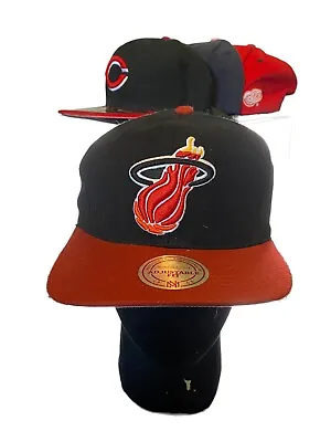 Miami Heat Mitchell & Ness SnapBack Adjustable Hat Hardwood Classics Embroidered • $17.99