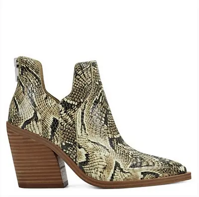 Vince Camuto Gannilla Western Python Snakeskin Leather Cutout Ankle Boots 7.5 • $40.49