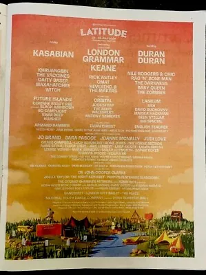 Latitude Duran Duran Kasabian Keane Tour Ad Newspaper Advert Poster Large 14X11” • £7.35