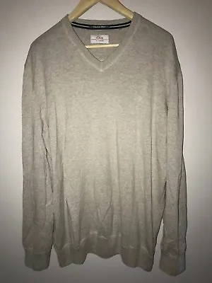 Men's S.Oliver 100% Cotton Beige Long Sleeve Pullover Sweater - Size XL • $17