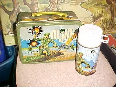 Vintage Metal Lunchbox & Thermos ~GI JOE~ Hasbro 1967 Good Shape • $69.95