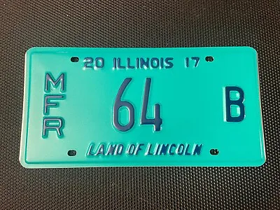 Illinois Manufacturer License Plate 2017 Mfr 64 B Low Number 2 Digit • $14.99