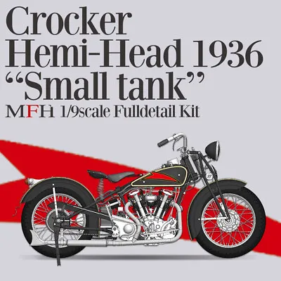 Model Factory Hiro 1/9 Crocker Hemi-Head 1936  Small Tank  Motorcycle • $586.21