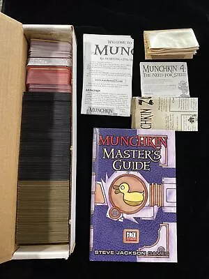 Munchkin Card Game & Book LOT Steve Jackson Orig +Zombies +Steed & Sleeves/Box • $90