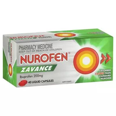 $21.95 • Buy Nurofen Zavance Fast Effective Pain Relief 200mg 40 Liquid Capsules