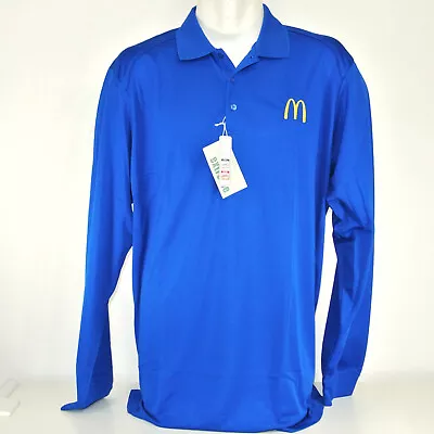 McDONALDS Fast Food Employee Uniform Long Sleeve Polo Shirt Blue Size 3XL 3XLT • $32.04