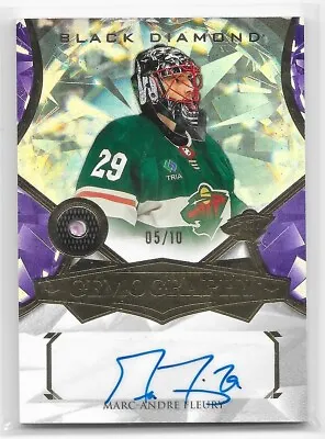 22/23 UD Black Diamond Gemography Purple Auto Marc Andre Fleury /10 G-MF Wild • $249.99