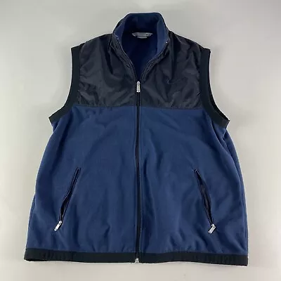 VINTAGE Nike Vest Adult XL Silver Tag Full Zip Fleece Blue Black Vtg Y2K Mens • $49