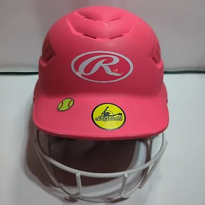 Rawlings Softball Batting Helmet - Pink Fits 6.5  - 7.5   Face Guard • $16.99