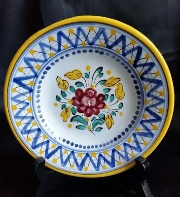 Vintage Mexican Talavera Folk Art Pottery Hand Painted Signed Wall Hanging Plate • $21.44