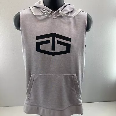 Tapout Sleeveless Hoodie Mens Small Gray Drawstring Pouch Pocket MMA Pullover • $18.95