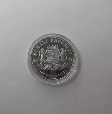 2017 Somalia African Wildlife 100 Shillings * Elephant * .9999 Silver * KM# 271 • $0.99