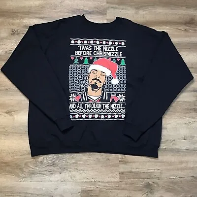 Christmas Snoop Dog Ugly Sweater Size XL Sweatshirt Santa Holiday Party Black • $48.77