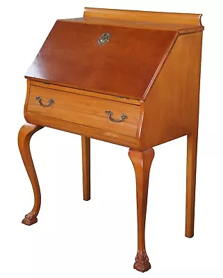 Antique Chippendale Style Walnut Drop Front Secretary Ladies Writing Desk 30  • $998.75