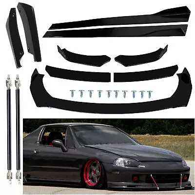 Front Bumper Rear Lip For Honda Civic Del Sol Spoiler Splitter Side Skirt Glossy • $79.99