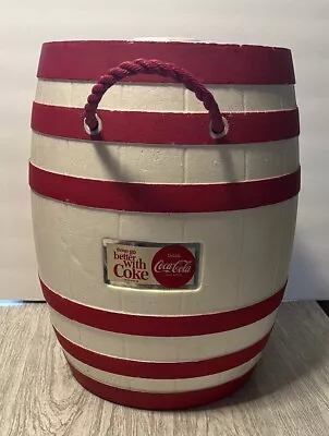 Vintage 1960's Coca Cola Styrofoam Barrel Cooler “Things Go Better With Coke” • $60