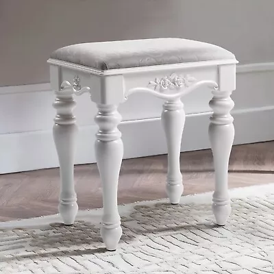 French Palace Style Dressing Table Chair Makeup Vanity Stool W Retro Carved Legs • £37.99