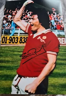 Stuart Pearson Man Utd Hand Signed 12 X 8 Photo Manchester United Coa Legend 1 • £14.99