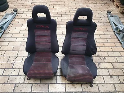 @RARE@ Red Stitching Front Seats Seat Honda CRX JDM EDM EE8 EF8 ED9 SI US 88-91  • $749