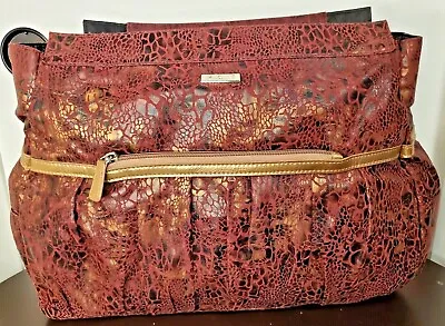 NEW - MICHE - Prima Shell -  Phoebe  Burgundy & Gold Faux Leather - Retired • $12.95