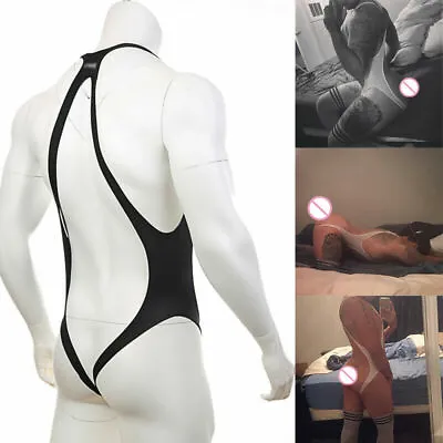 Men's Jockstrap Leotard Underwear Bodysuit Wrestling Backless Jumpsuits Clubwear • £6.23