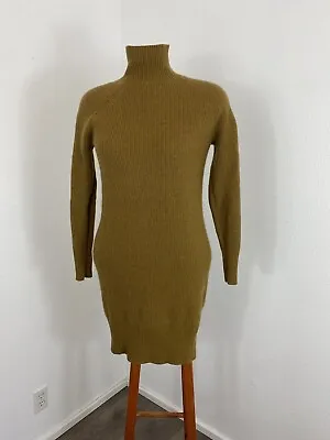 Boden Women’s Sweater Tunic/Dress 6 Alpaca Blend Camel Knit Turtle Neck Fitted • $35.99