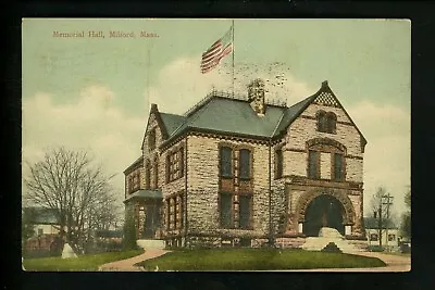 Massachusetts MA Postcard Milford Memorial Hall Vintage • $3.99