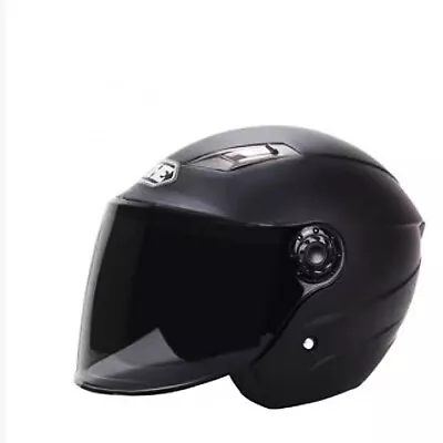 Half Motorcycle Helmet Motorbike Helmet Without DOT Matte Black Size M • $0.01