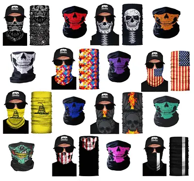 Face Mask Neck Gaiter Bandana Head Wrap Mouth Cover Skull Shield Winter Scarf • $3.99