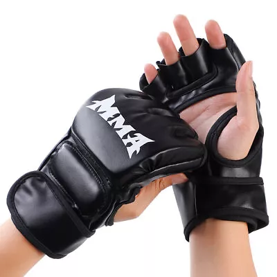 Half Mitts Boxing Fight Gloves MMA UFC Training Boxing Punch Bag Martial Gloves • $13.79