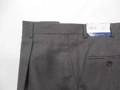 Hart Schaffner Marx Mens $175 Pants 40 R Wool Pleat Grey Brown Tweed Defect New • $22