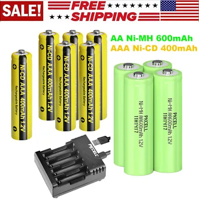 Lot 1.2V AA AAA Rechargeable Batteries Ni-MH Ni-CD Cell / Smart Battery Charger • $11.50