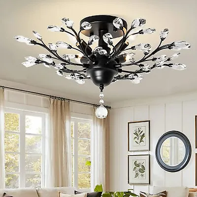 Crystal Chandelier Vintage K9 Clear LED Ceiling Lighting For Living Room Bedroom • $108.85