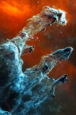 PILLARS OF CREATION WEBB SPACE TELESCOPE - Fine Art Giclee Canvas Print. (WB006) • $89.95