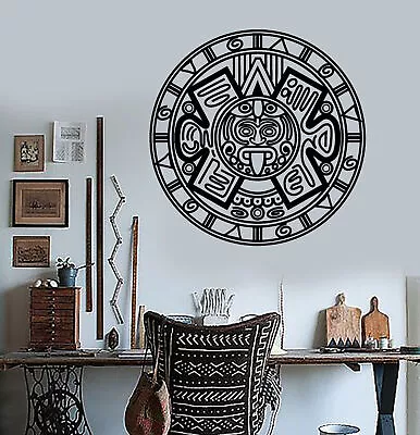 Vinyl Wall Decal Aztec Mayan Ancient Calendar Amulet Stickers (1448ig) • $49.99