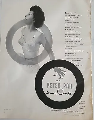 1953 Womens Peter Pan Inner Circle Bra Vintage Fashion Ad • $9.99