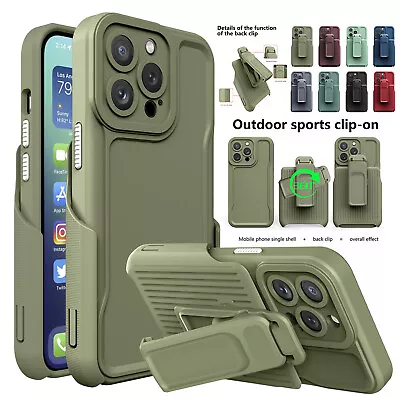 $7.66 • Buy For IPhone 14 13 12 11 Pro Max Plus Shockproof Rugged Heavy Duty Case +Belt Clip
