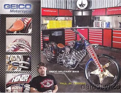 2013 Paul Teutul Jr. Designs Geico Military Bike Daytona Bike Week Info Card • $4.99