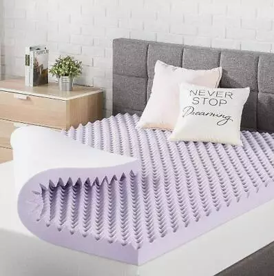 Memory Foam Mattress Topper 3  Egg Crate Soothing Lavender Mattress Pad • $75.99