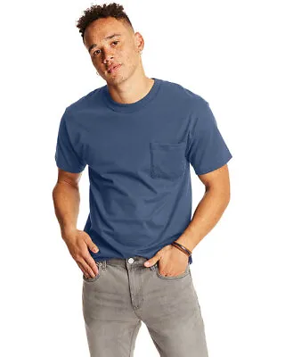 Hanes 5190P Unisex Short Sleeve 100% Ringspun Cotton Beefy-T T-Shirt With Pocket • $15.04