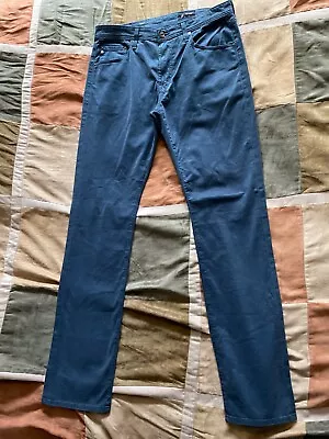 AG The Everett In Blue Sueded Stretch Sateen Pants 34 X 34 Mens NEW • $89.98