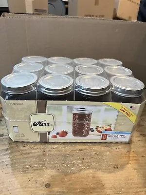 VTG-Kerr Country Kitchen (Set Of 12) - 12oz Decorated Jam & Jelly  - Jars Only • $89.99