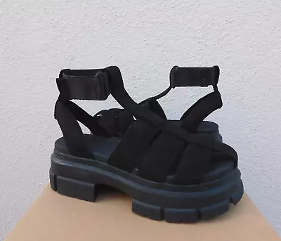 Ugg Ashton Strappy Black Platform Gladiator Sandals Women Us 5.5/ Eur 36.5 ~new • $92.95