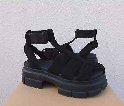 Ugg Ashton Strappy Black Platform Gladiator Sandals Women Us 9.5/ Eur 40.5 ~new • $99.95