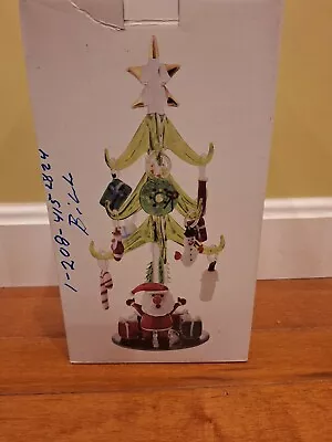 Glass Christmas Tree With Ornaments Green 8 Inch Gift Box New Art Blown Glass • $29.28