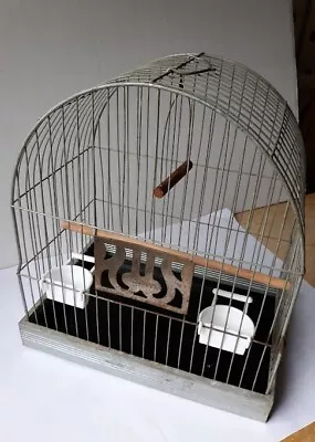 Hendryx Bird House Cage Metal With Swing And Stick Vintage Mid Century Pre Owned • $70