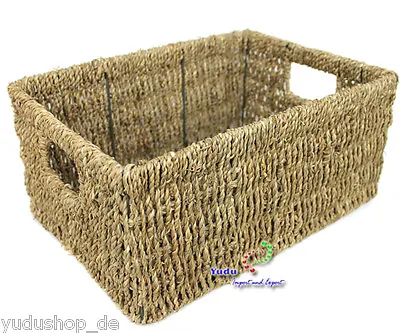£18.64 • Buy Basket Cabinet/Shelf Box Wicker Basket Without Lid Seagrass