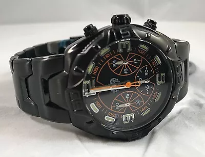 S.u.g. Chronograph Mens Watch Black Dial / Black Ip Band • $149.99