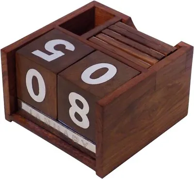 £12.78 • Buy Perpetual Calendar Date Wooden Calendar New Year Gifts