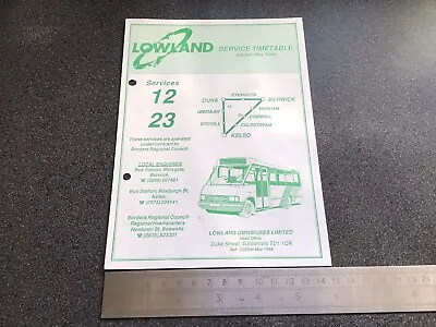 £5 • Buy Lowland Scottish Bus Group Timetable Route 12 23 May 1994 Berwick Kelso Duns